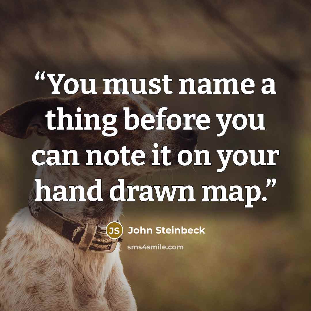 “You must name a thing before you can note it on your hand drawn map.” quote by John Steinbeck