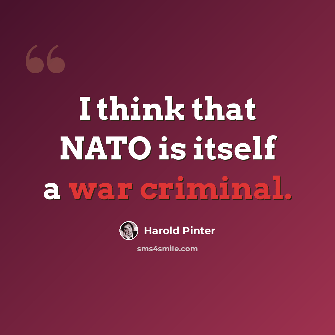 “I think that NATO is itself a war criminal.” quote by Harold Pinter