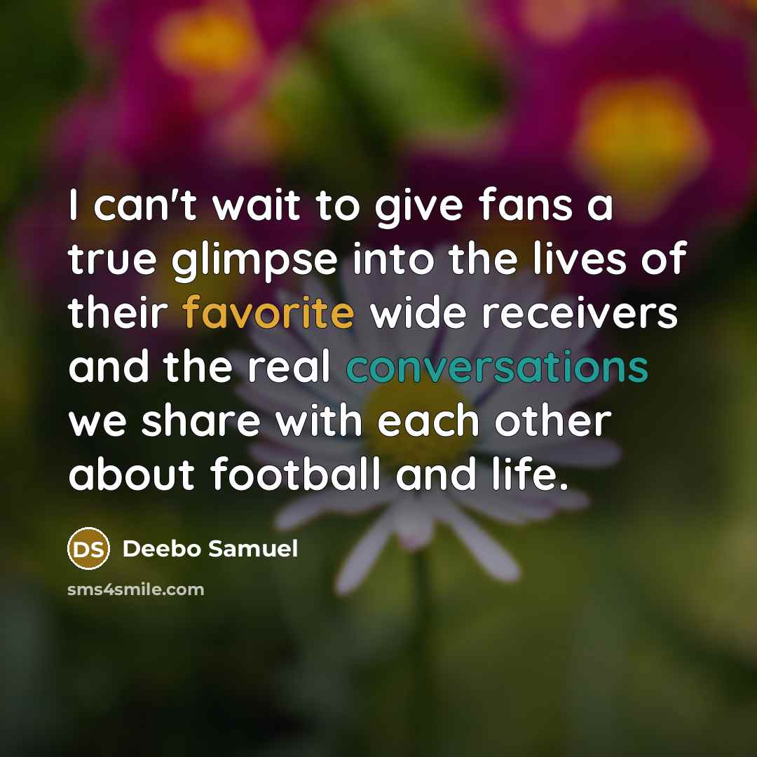 “I can't wait to give fans a true glimpse into the lives of their favorite wide receivers and the real conversations we share with each other about football and life.” quote by Deebo Samuel