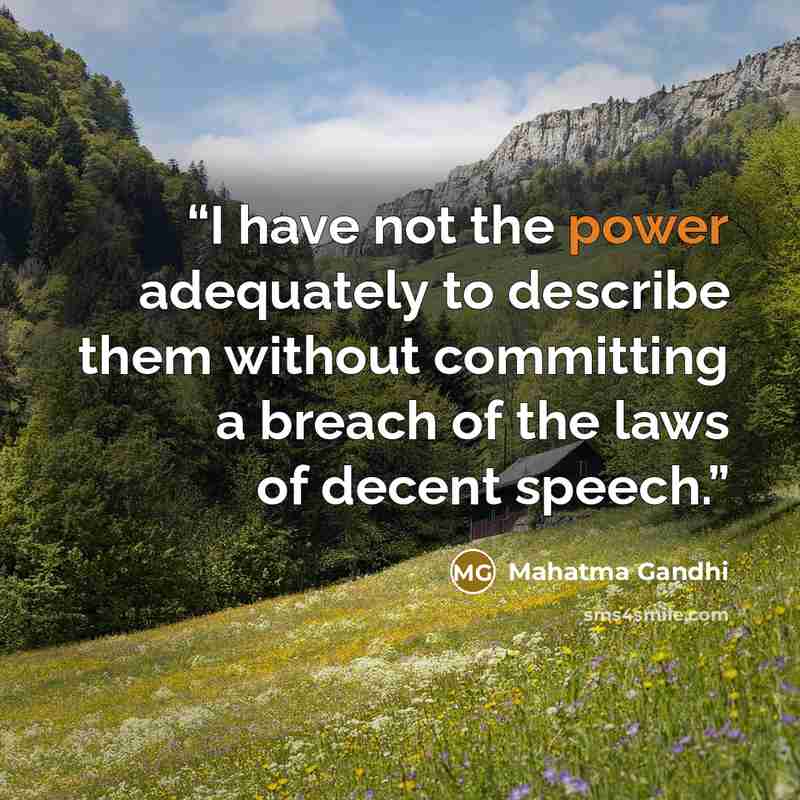 “I have not the power adequately to describe them without committing a breach of the laws of decent speech.” quote by Mahatma Gandhi