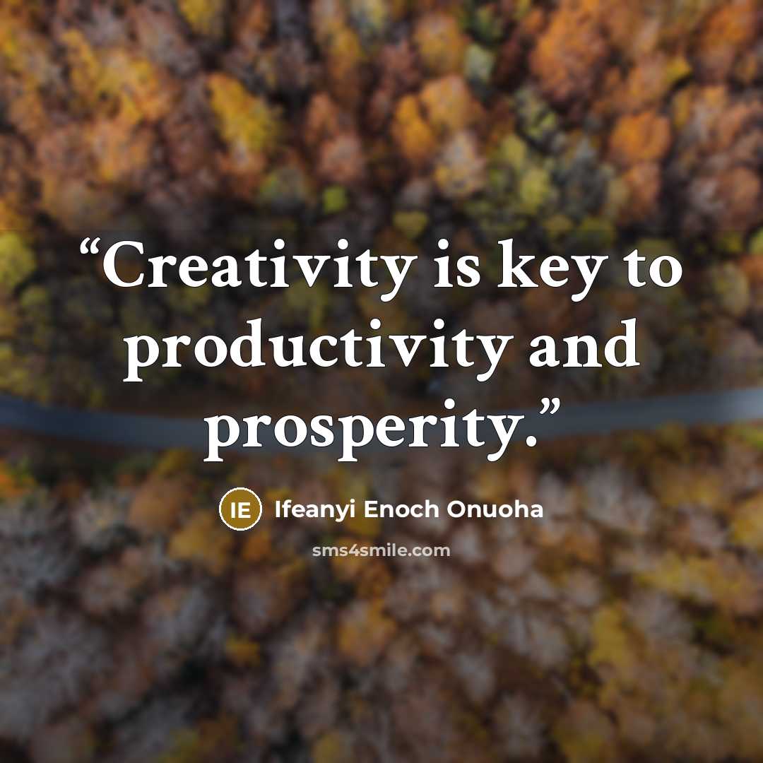 “Creativity is key to productivity and prosperity.” quote by Ifeanyi Enoch Onuoha
