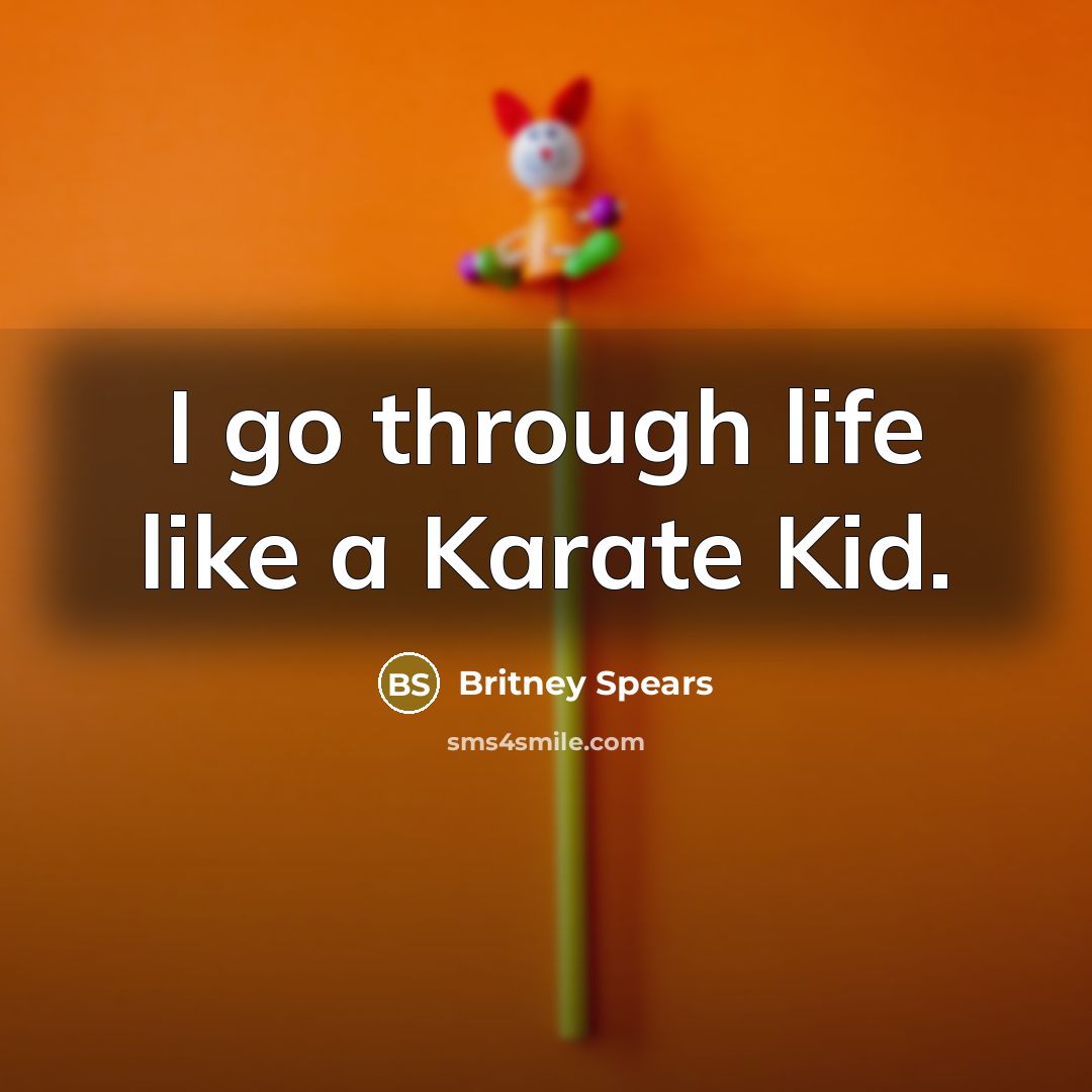 “I go through life like a Karate Kid.” quote by Britney Spears