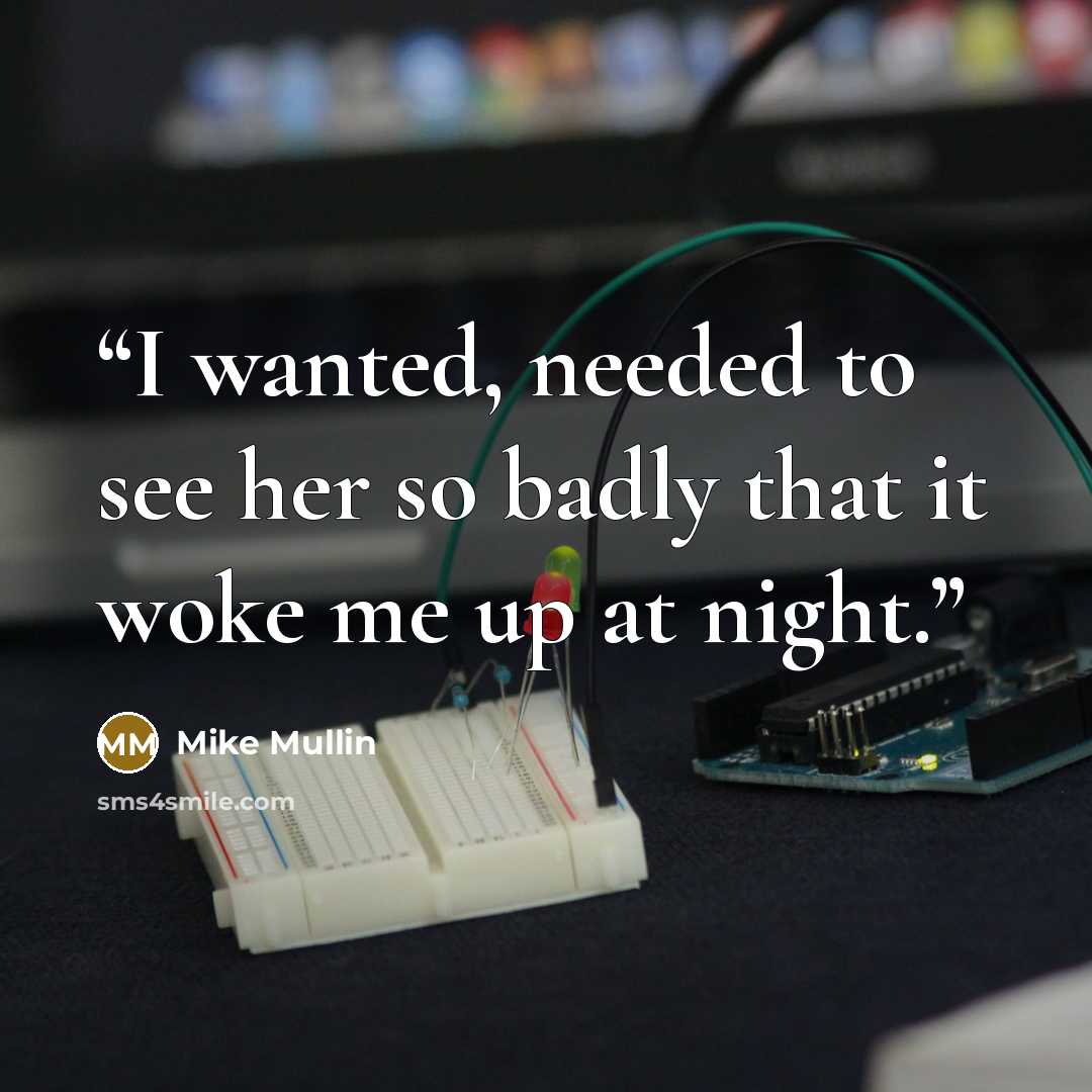 “I wanted, needed to see her so badly that it woke me up at night.” quote by Mike Mullin