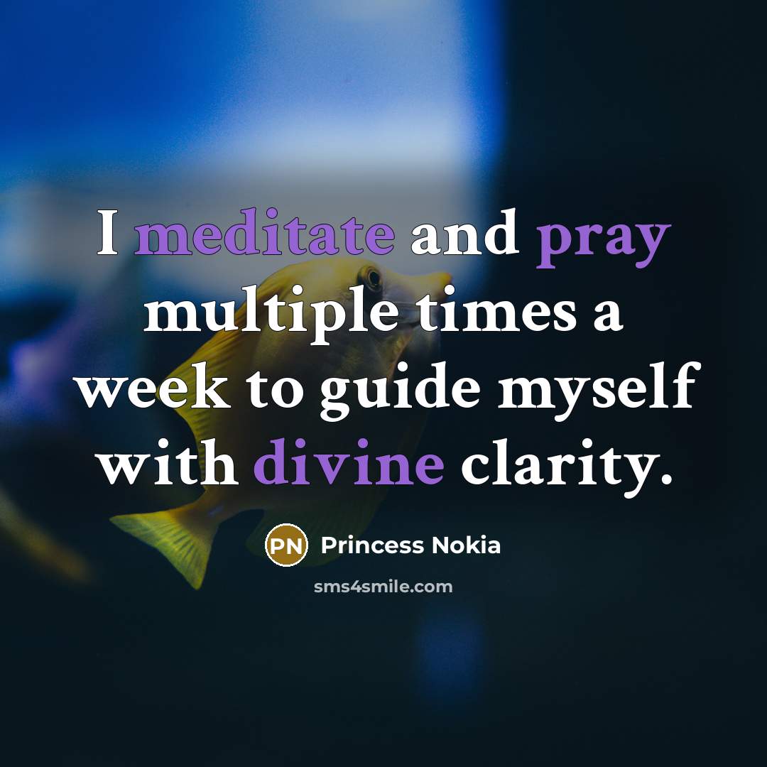 “I meditate and pray multiple times a week to guide myself with divine clarity.” quote by Princess Nokia