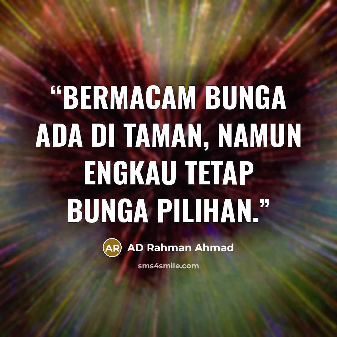 “Bermacam bunga ada di taman, namun engkau tetap bunga pilihan.” quote by AD Rahman Ahmad