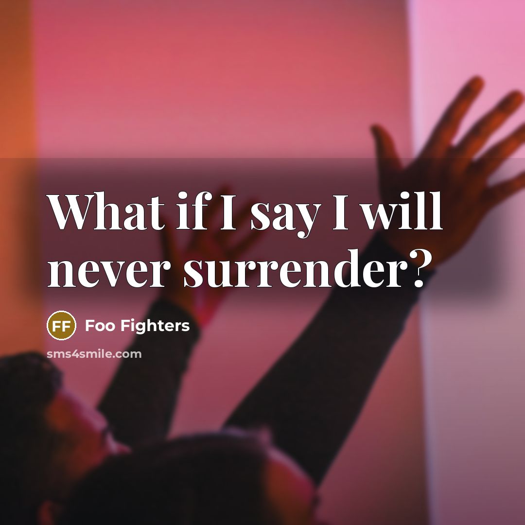 “What if I say I will never surrender?” quote by Foo Fighters