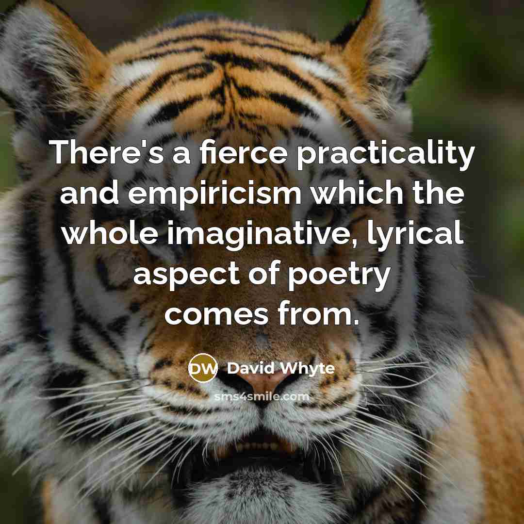 “There's a fierce practicality and empiricism which the whole imaginative, lyrical aspect of poetry comes from.” quote by David Whyte