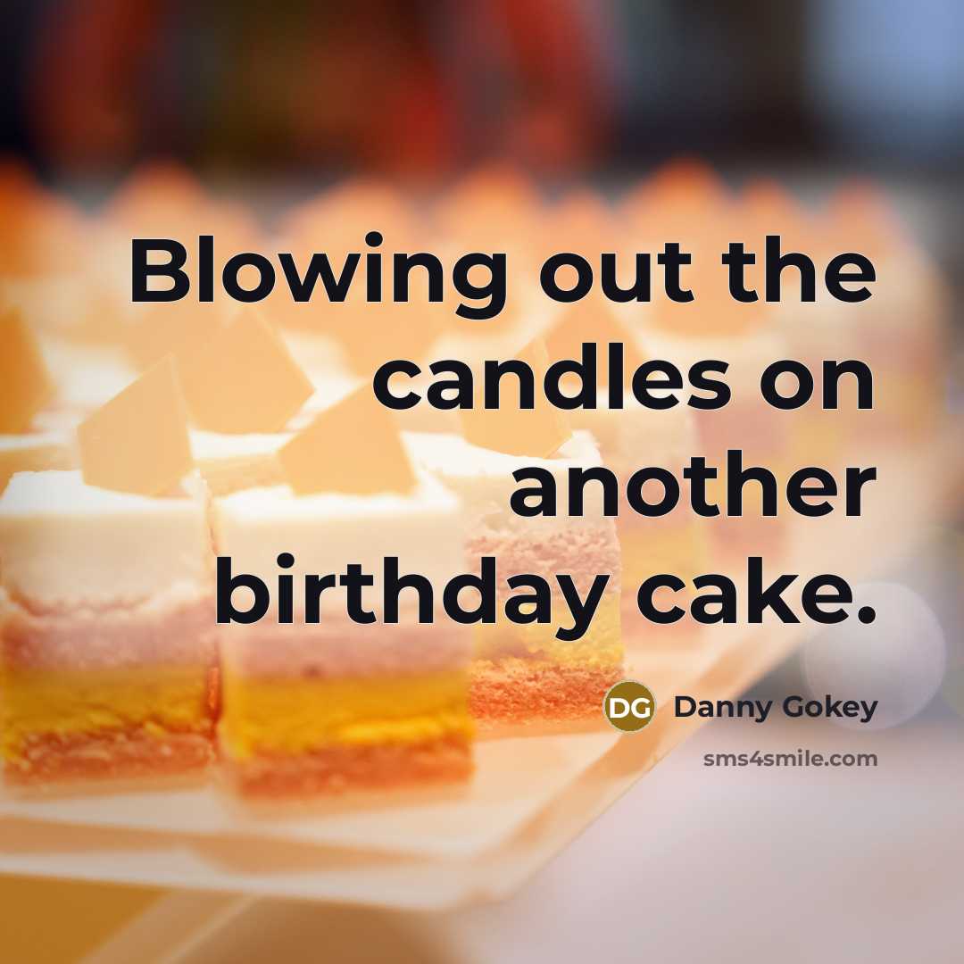 “Blowing out the candles on another birthday cake.” quote by Danny Gokey