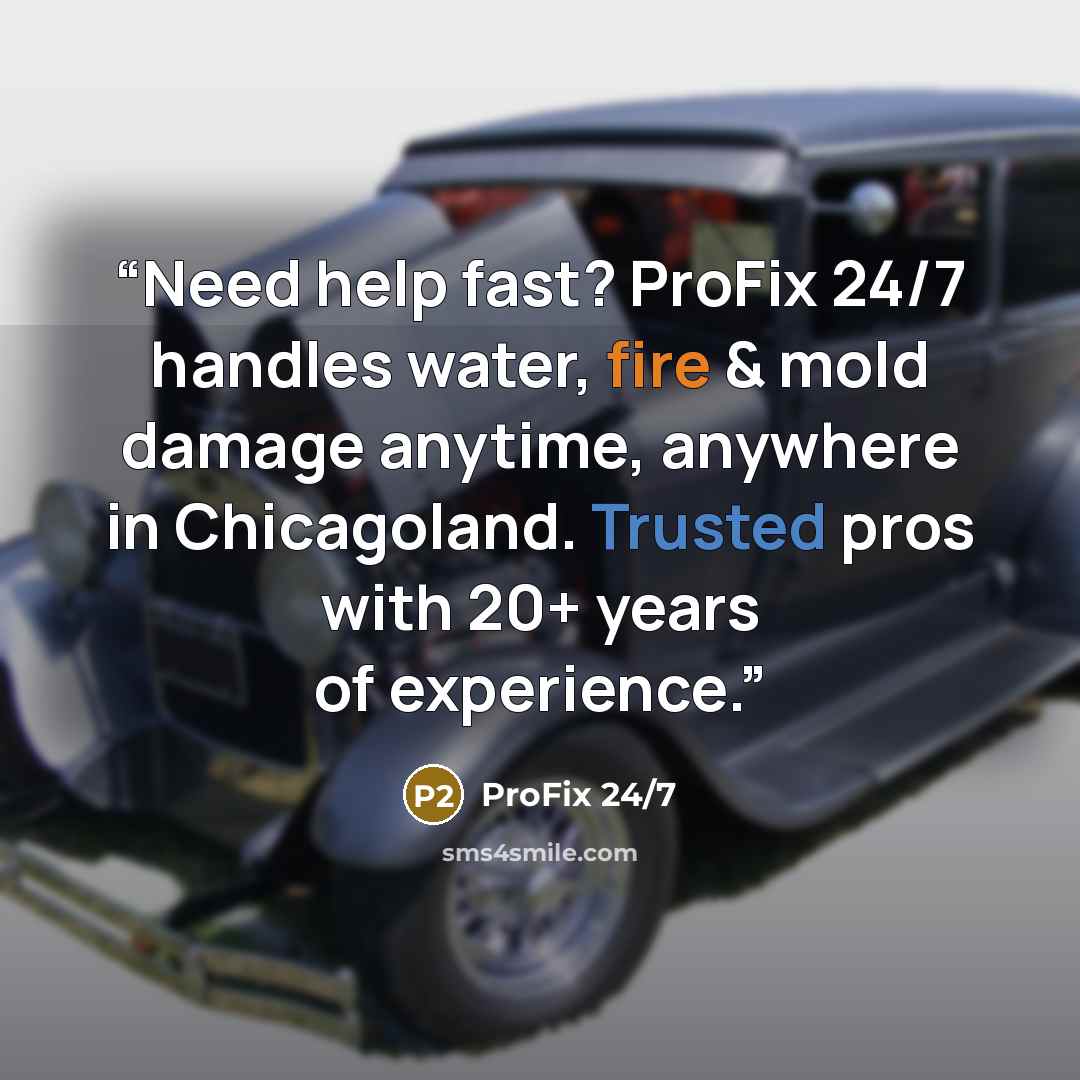 “Need help fast? ProFix 24/7 handles water, fire & mold damage anytime, anywhere in Chicagoland. Trusted pros with 20+ years of experience.” quote by ProFix 24/7