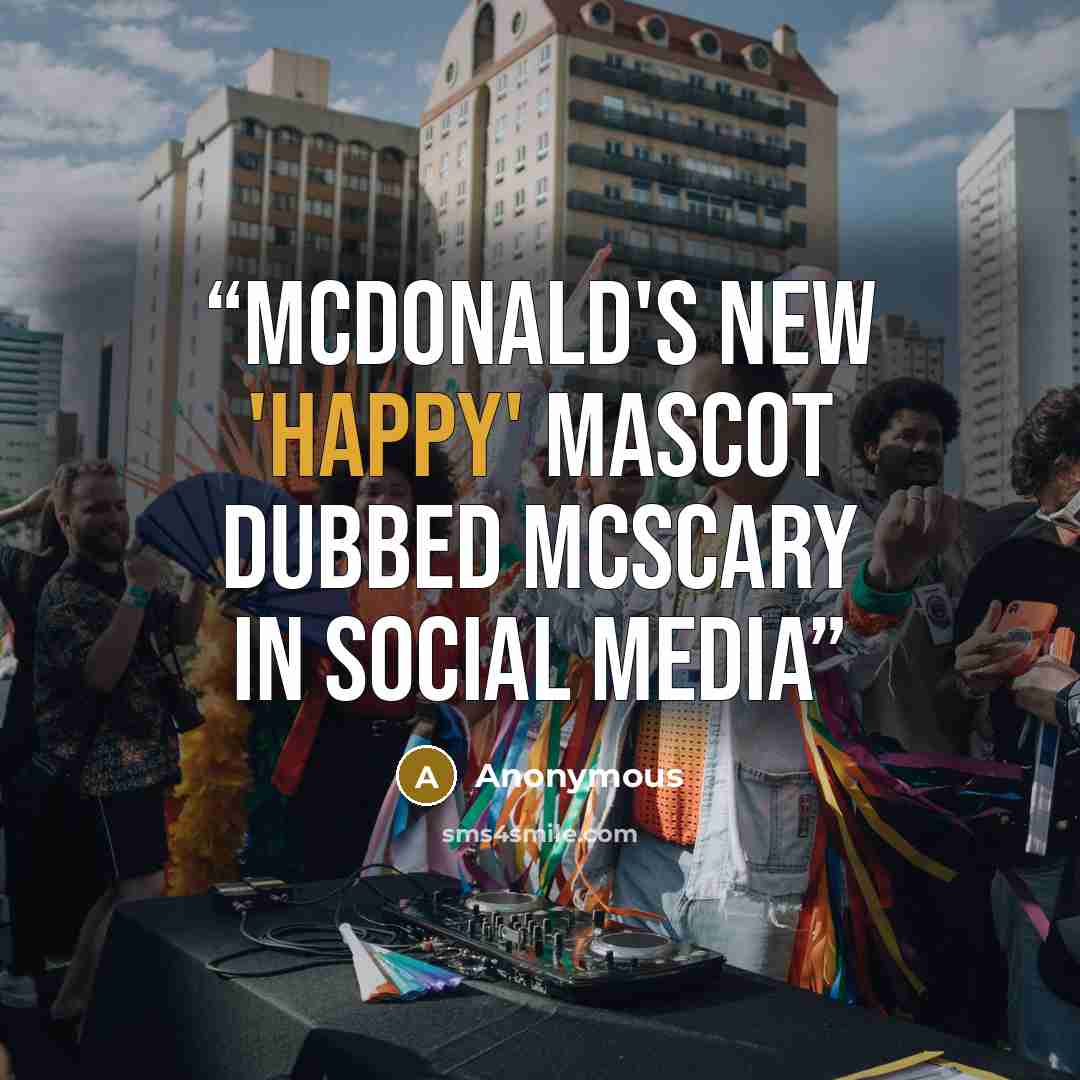 “McDonald's new 'Happy' mascot dubbed McScary in social media” quote by Anonymous