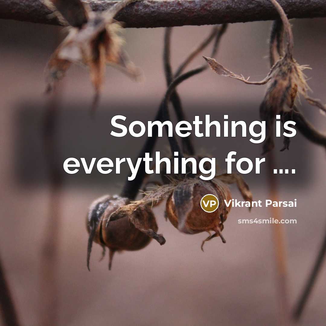 “Something is everything for ….” quote by Vikrant Parsai