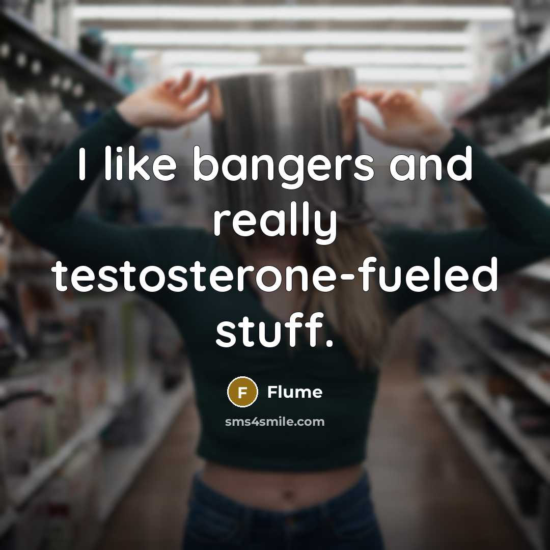 “I like bangers and really testosterone-fueled stuff.” quote by Flume