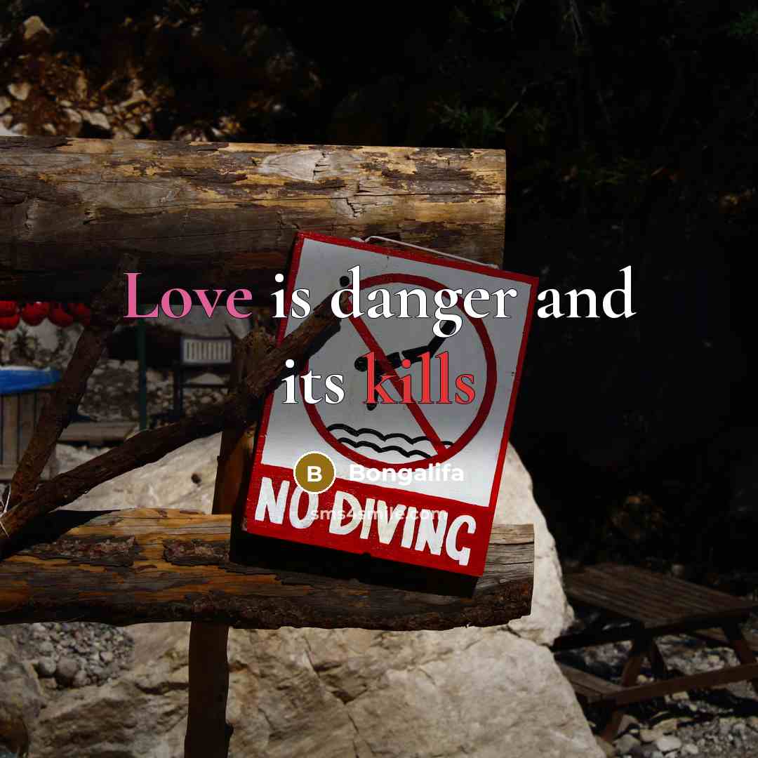 “Love is danger and its kills” quote by Bongalifa