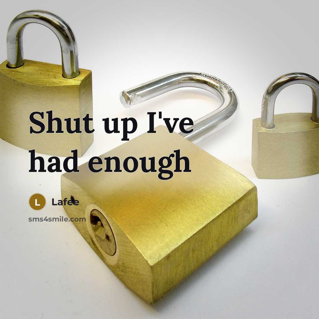 “Shut up I've had enough” quote by Lafee