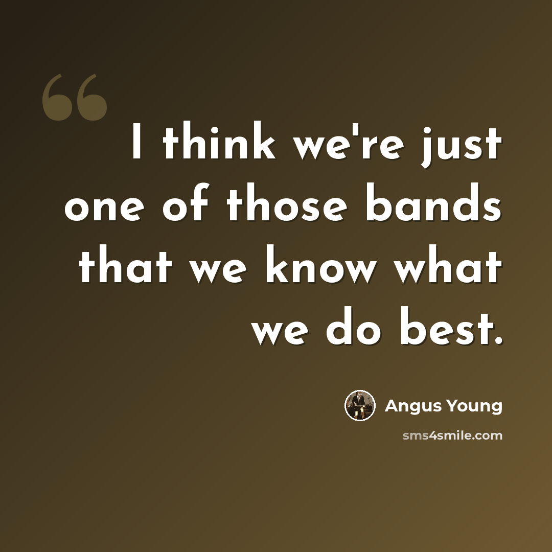 “I think we're just one of those bands that we know what we do best.” quote by Angus Young
