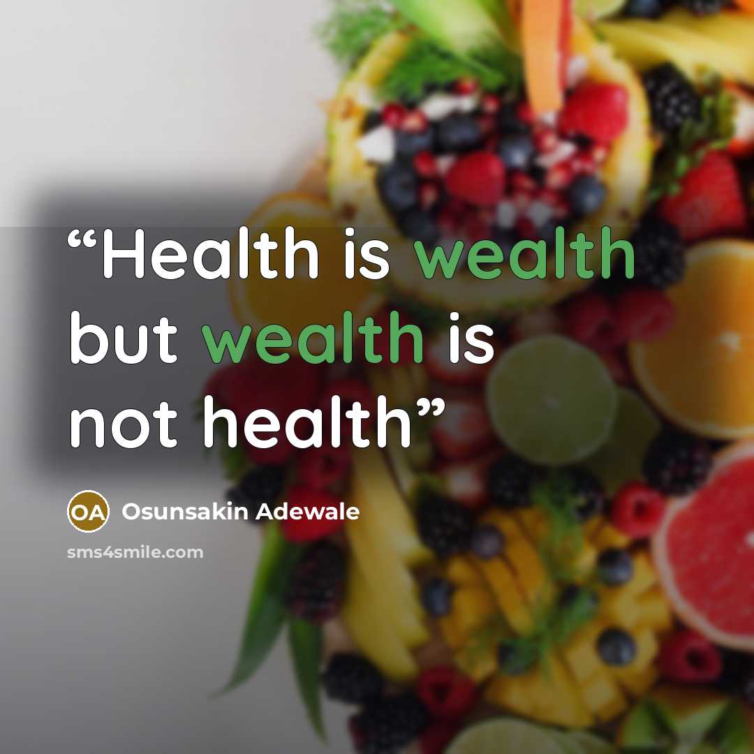 “Health is wealth but wealth is not health” quote by Osunsakin Adewale