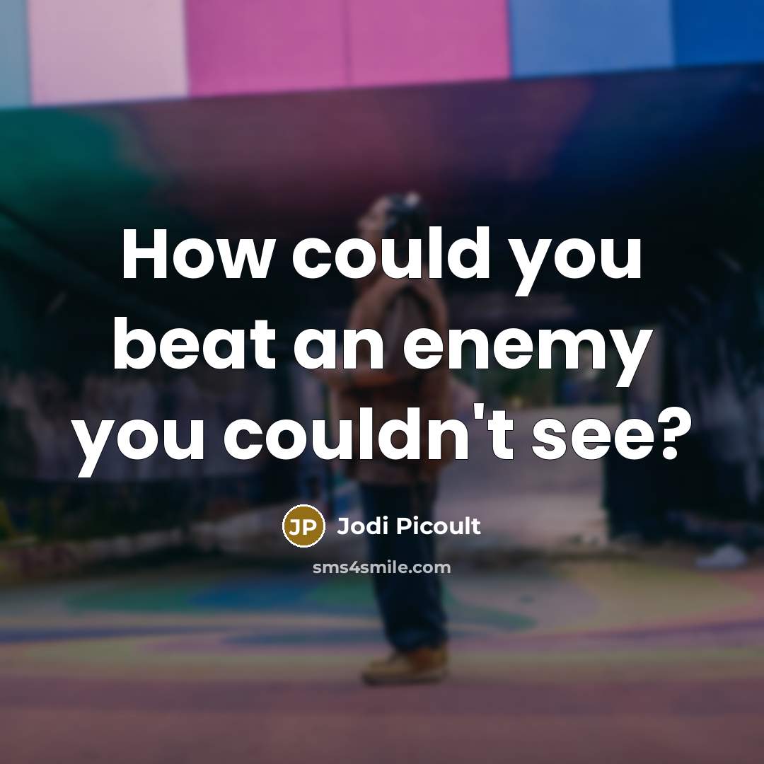 “How could you beat an enemy you couldn't see?” quote by Jodi Picoult