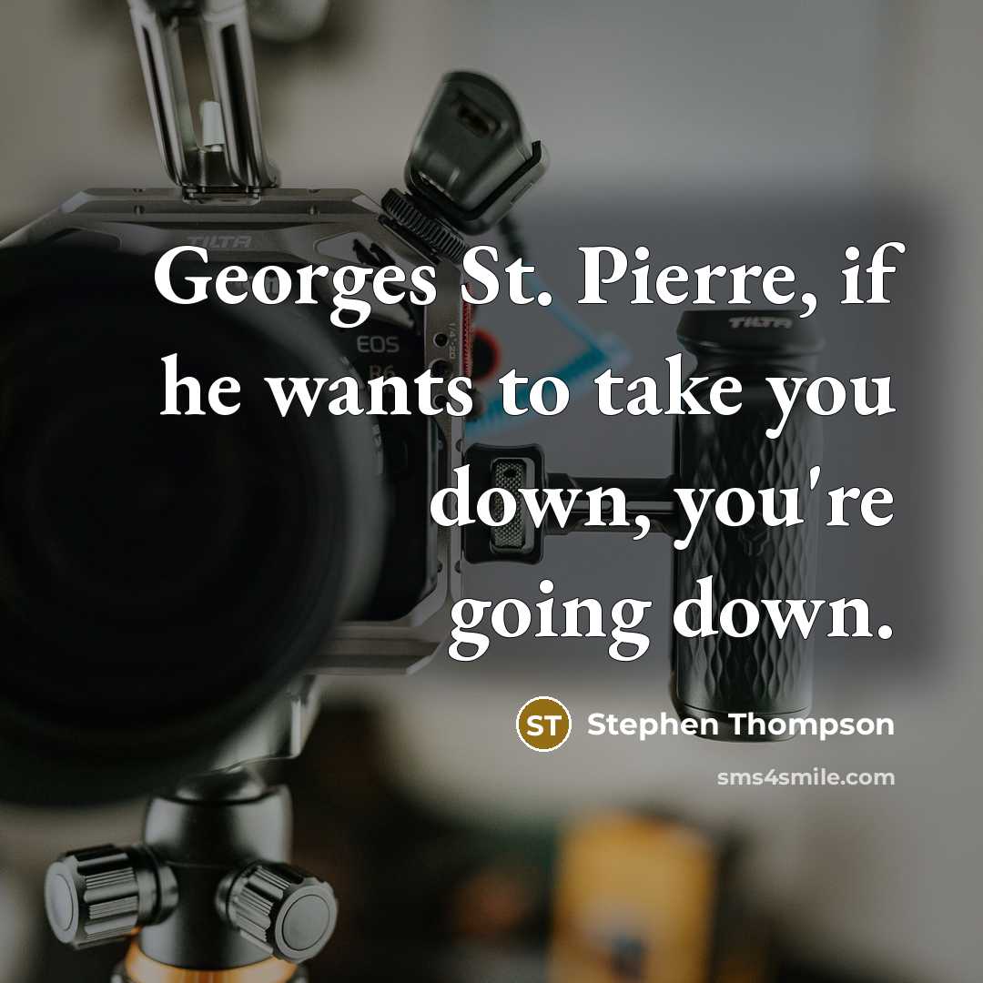 “Georges St. Pierre, if he wants to take you down, you're going down.” quote by Stephen Thompson