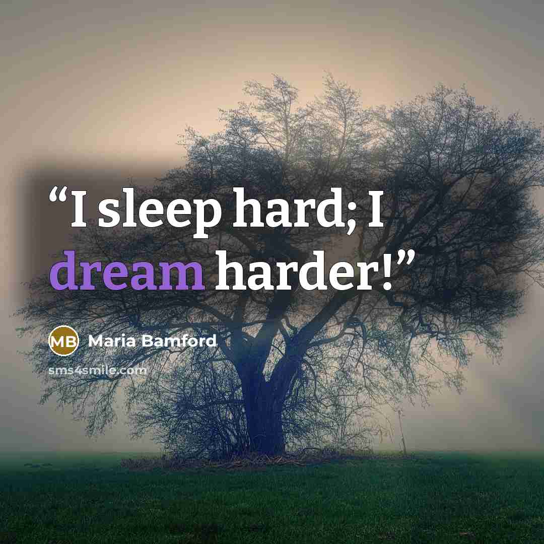 “I sleep hard; I dream harder!” quote by Maria Bamford