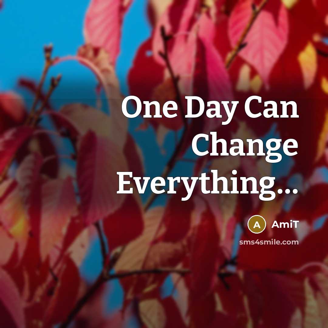 “One Day Can Change Everything…” quote by Amit
