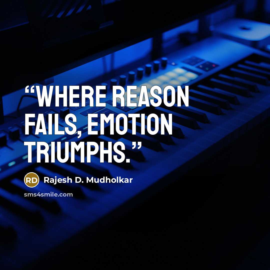 “Where reason fails, emotion triumphs.” quote by Rajesh D. Mudholkar