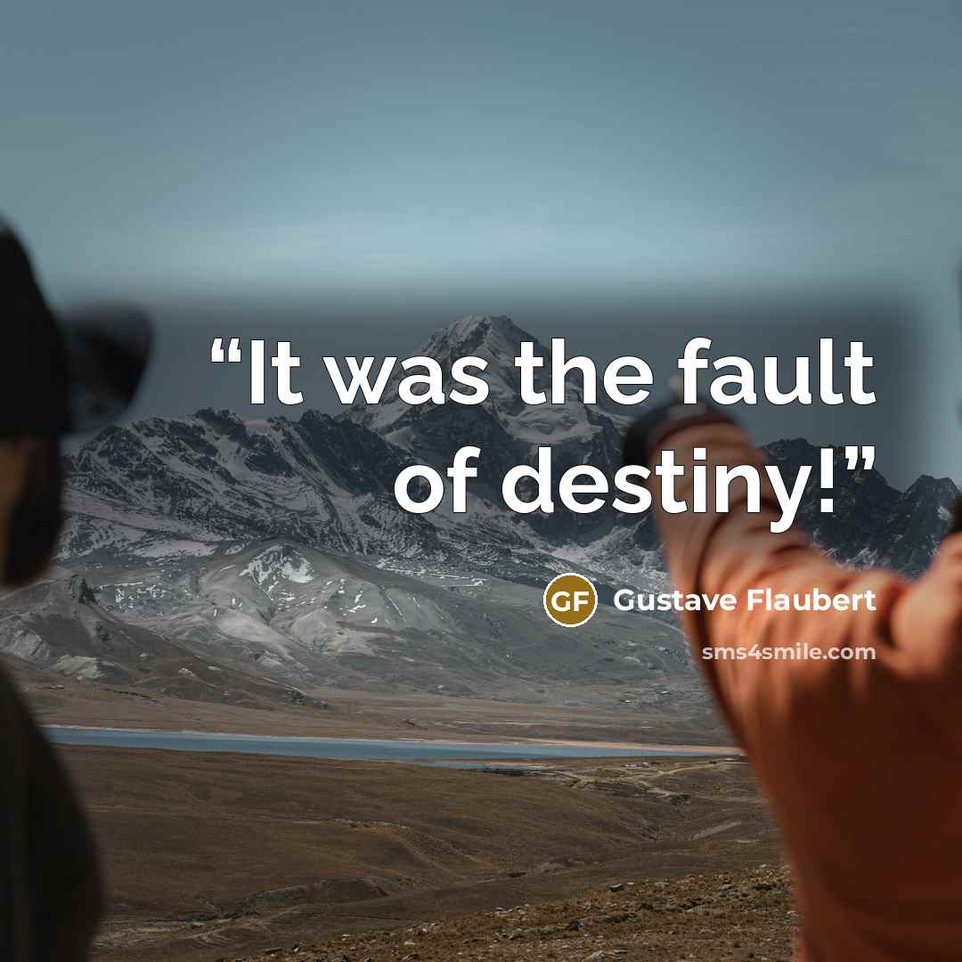 “It was the fault of destiny!” quote by Gustave Flaubert
