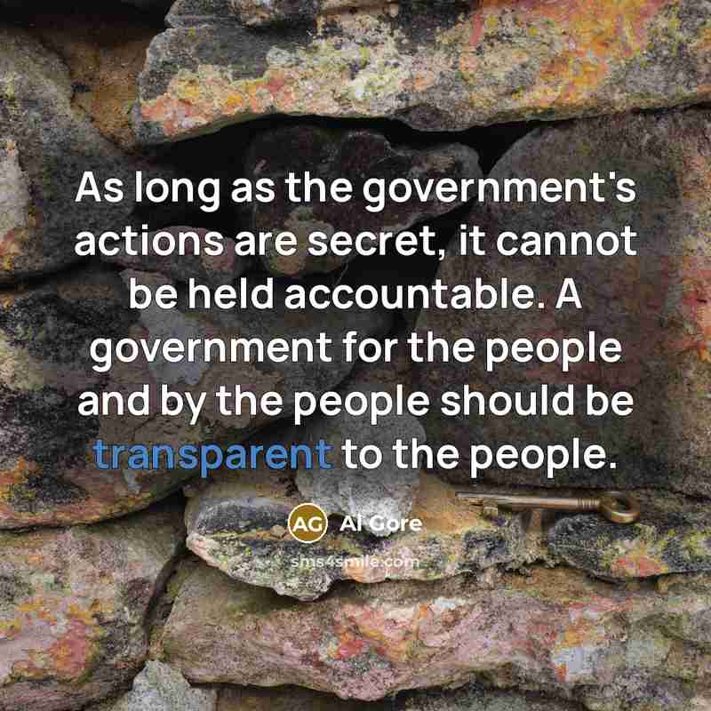 “As long as the government's actions are secret, it cannot be held accountable. A government for the people and by the people should be transparent to the people.” quote by Al Gore