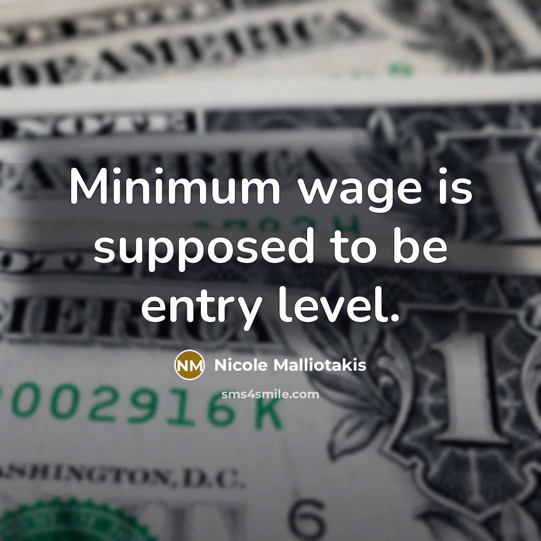 “Minimum wage is supposed to be entry level.” quote by Nicole Malliotakis