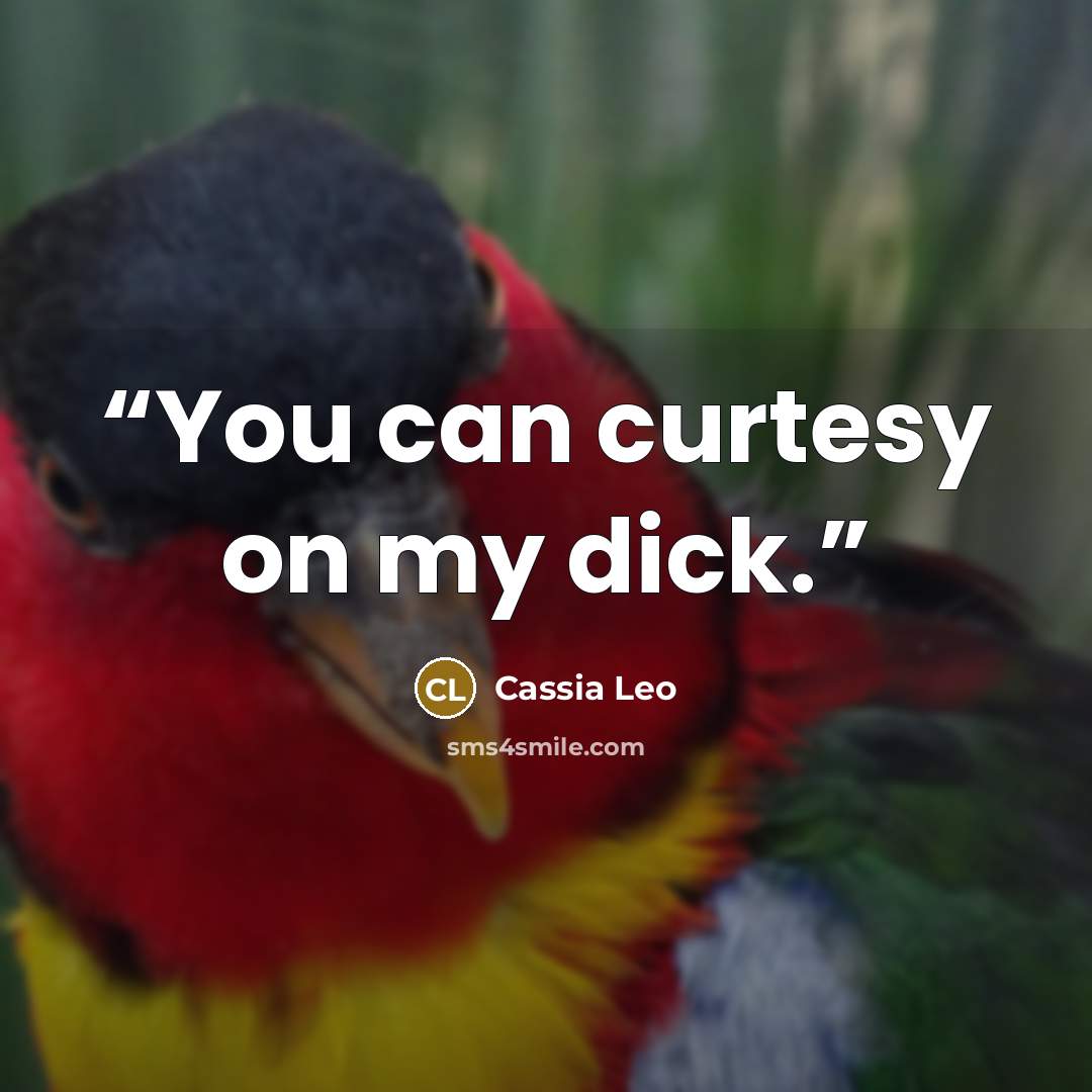 “You can curtesy on my dick.” quote by Cassia Leo
