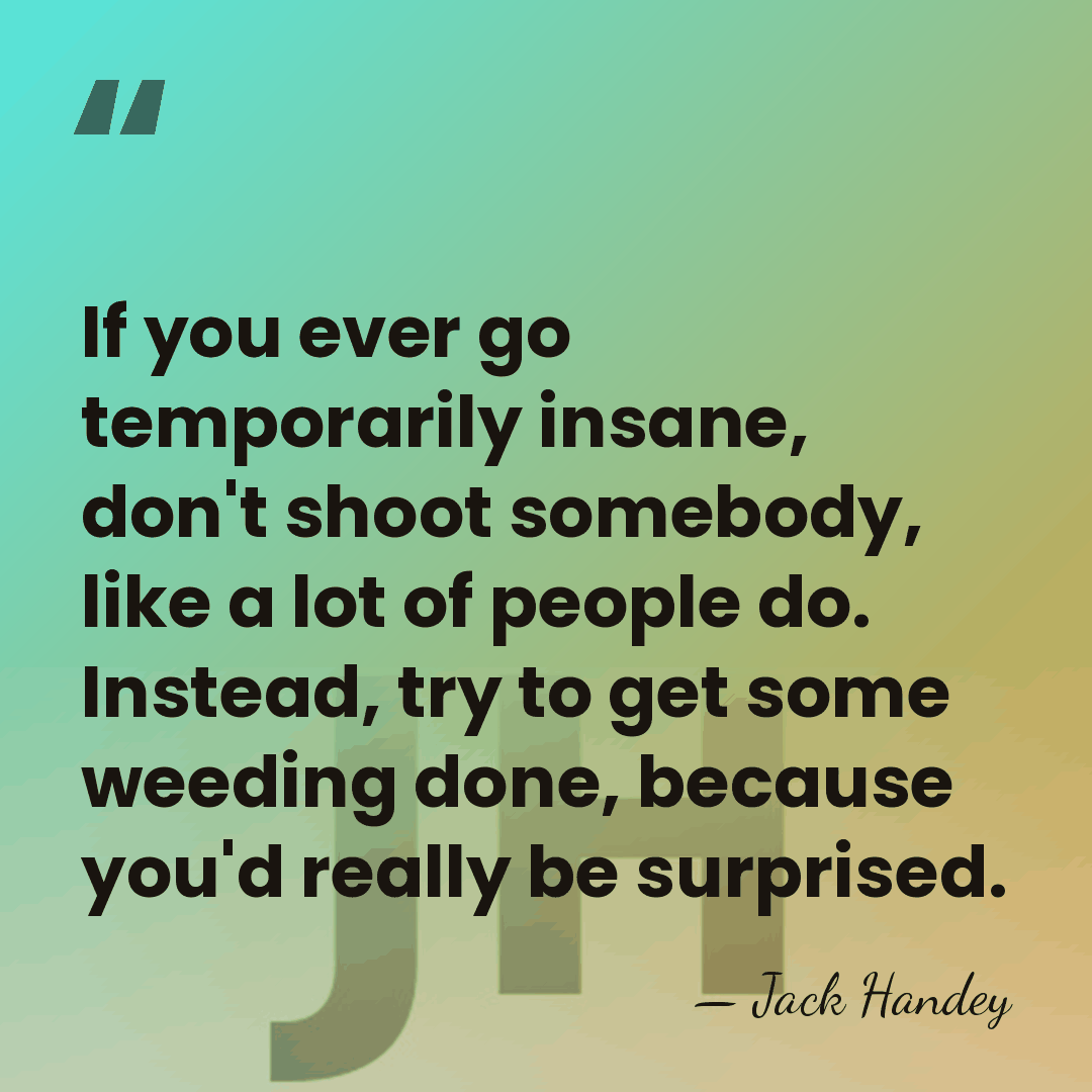 If you ever go temporarily insane, don't shoot somebody, like a lot&hellip; - Jack Handey