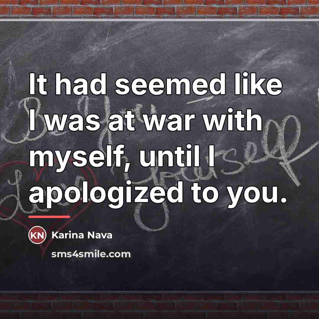 “It had seemed like I was at war with myself,…” quote by Karina Nava
