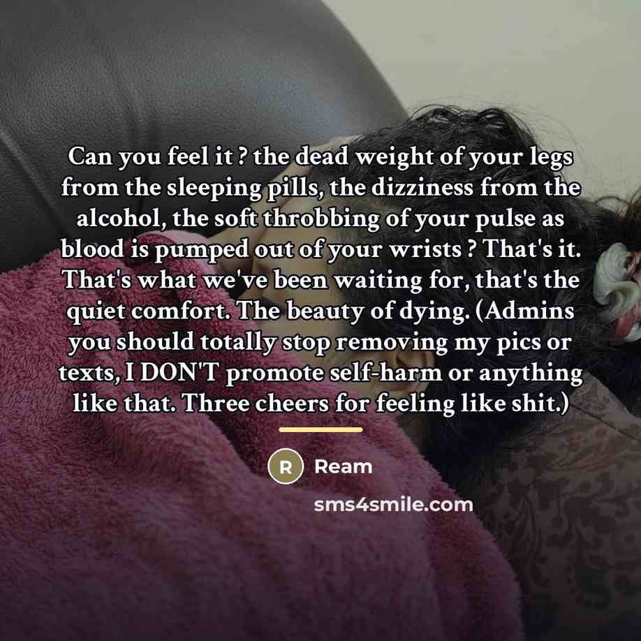 “Can you feel it ? the dead weight of your…” quote by Ream