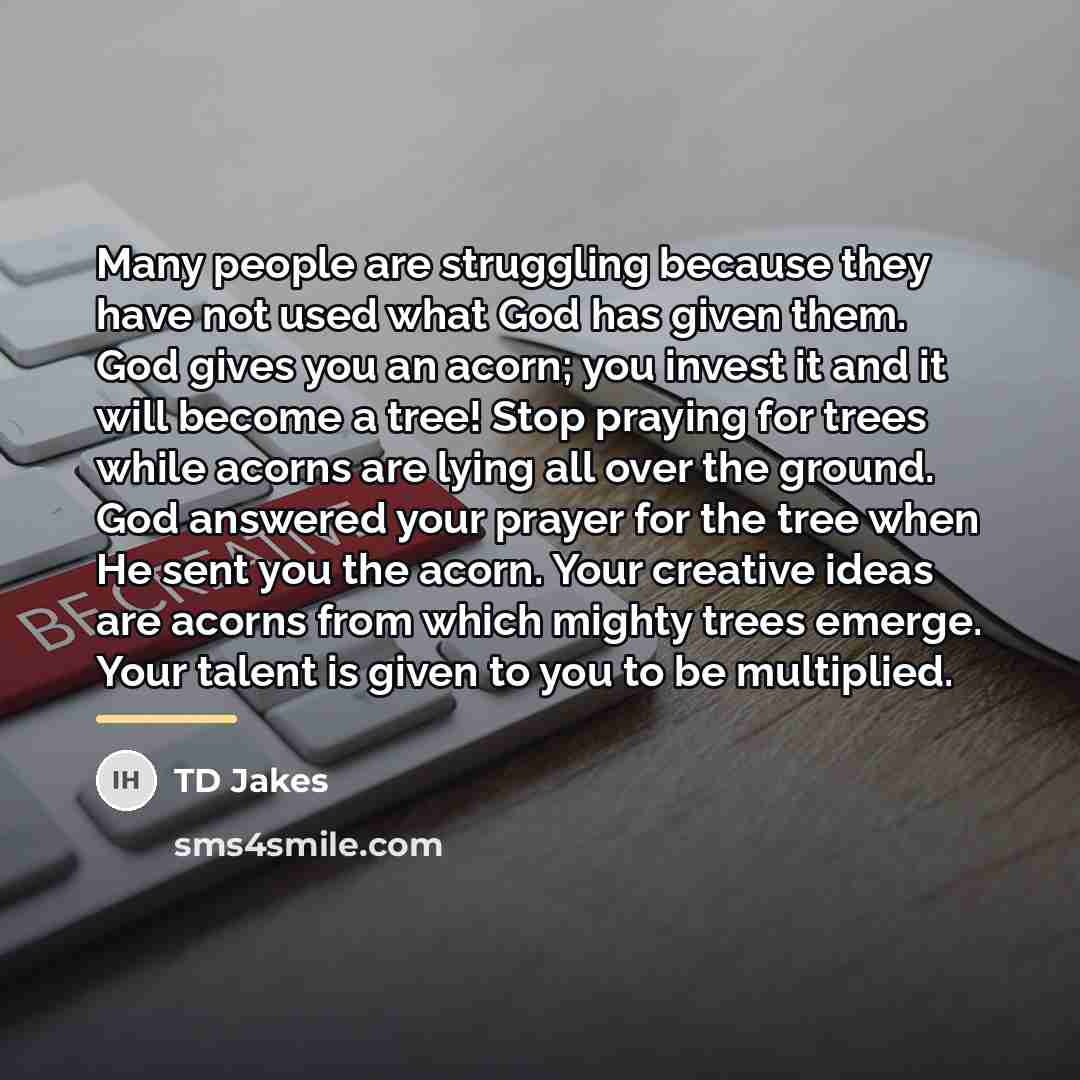 “Many people are struggling because they have not used what…” quote by TD Jakes