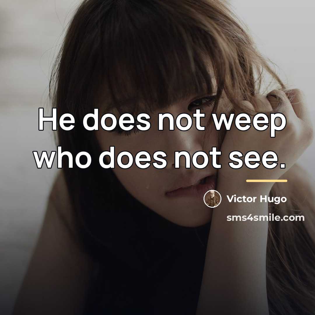 “He does not weep who does not see.…” quote by Victor Hugo
