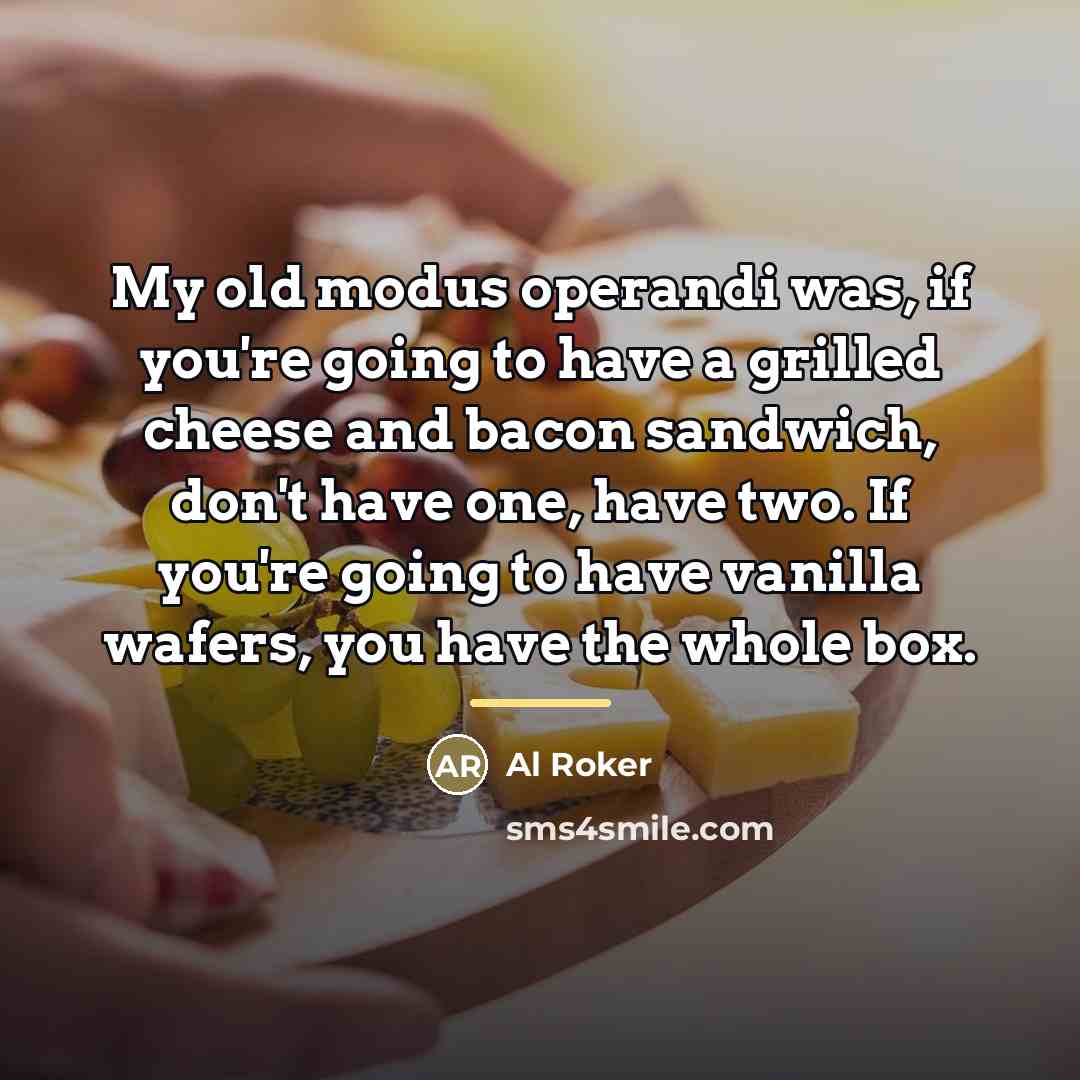 “My old modus operandi was, if you're going to have…” quote by Al Roker