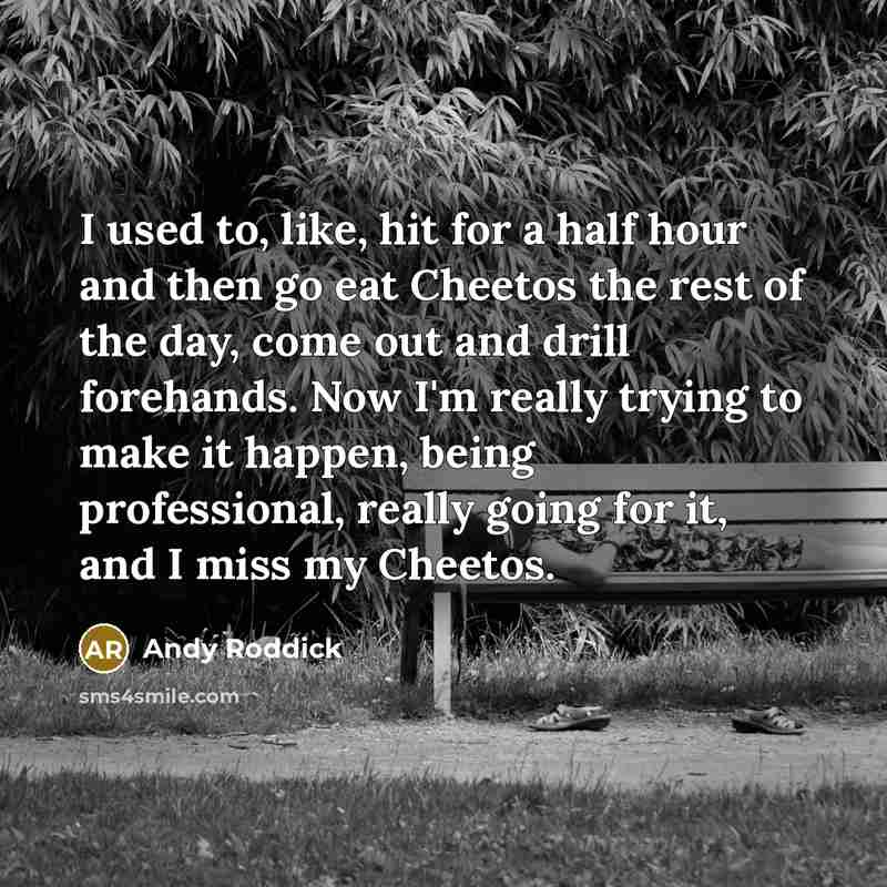 “I used to, like, hit for a half hour and…” quote by Andy Roddick