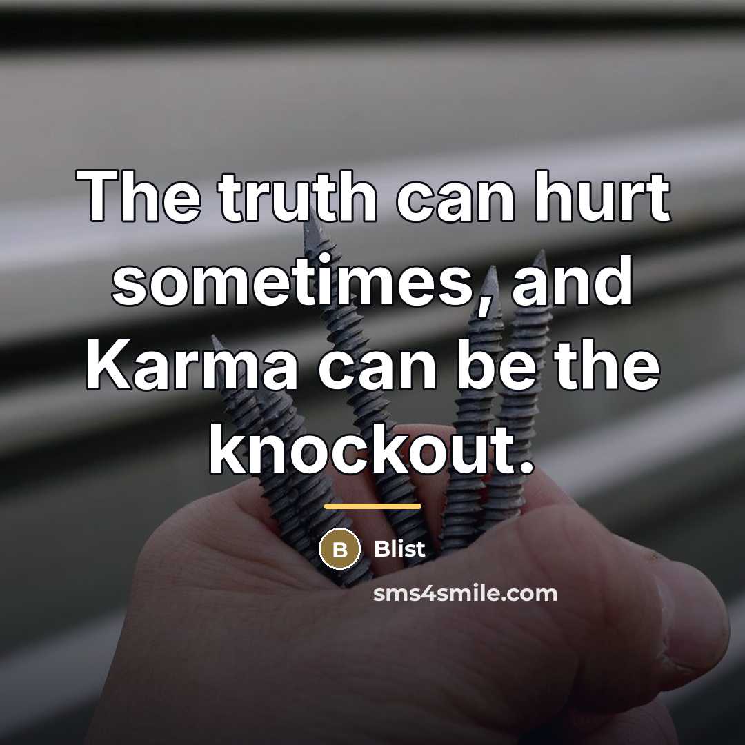 “The truth can hurt sometimes, and Karma can be the…” quote by Blist