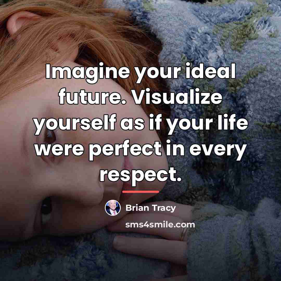 “Imagine your ideal future. Visualize yourself as if your life…” quote by Brian Tracy