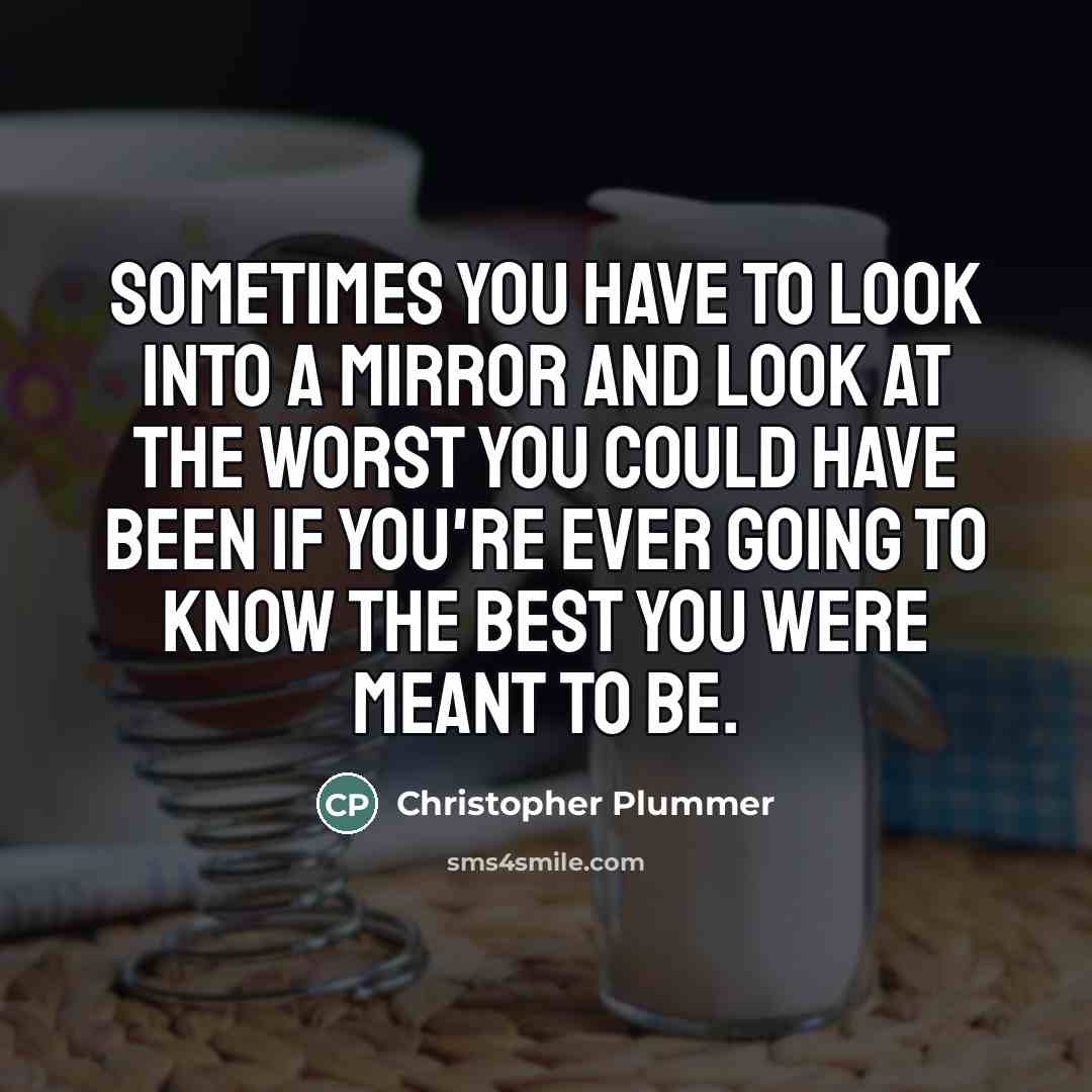 “Sometimes you have to look into a mirror and look…” quote by Christopher Plummer