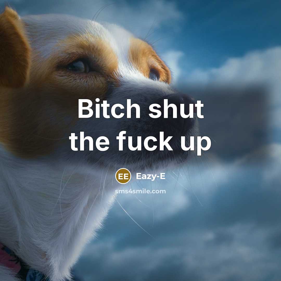 “Bitch shut the fuck up…” quote by Eazy-e