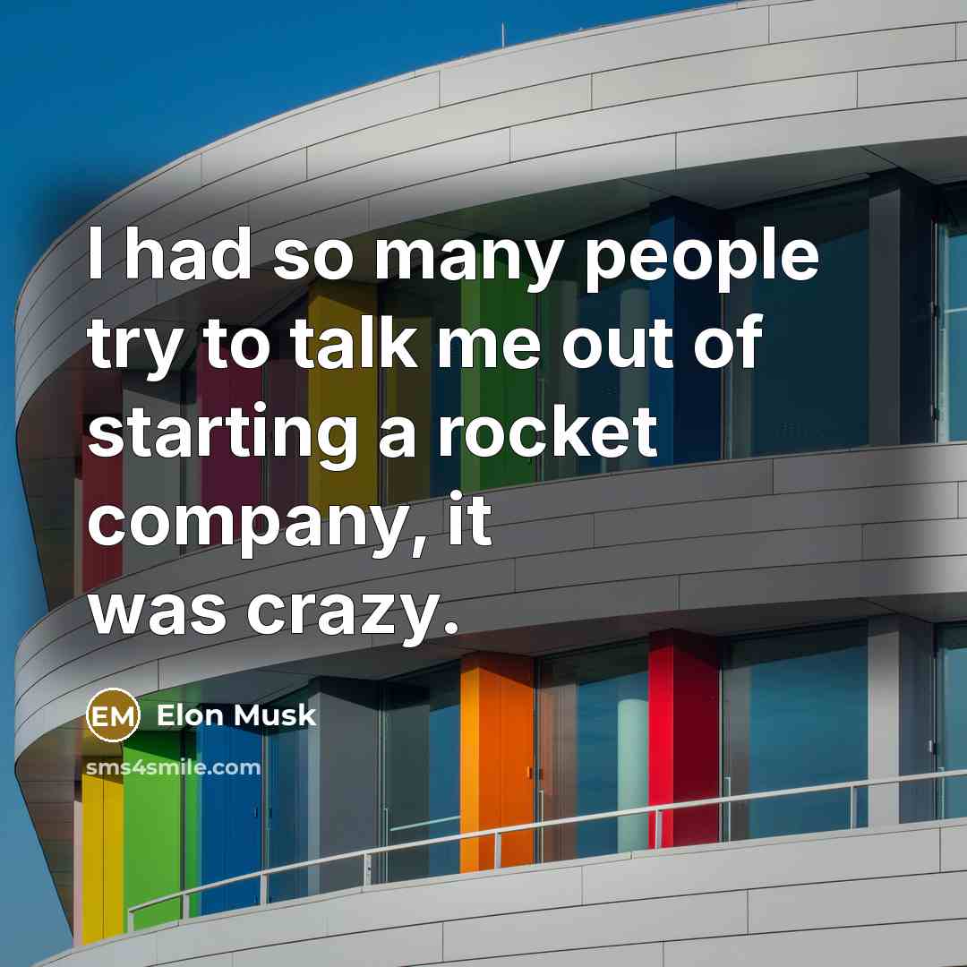“I had so many people try to talk me out…” quote by Elon Musk