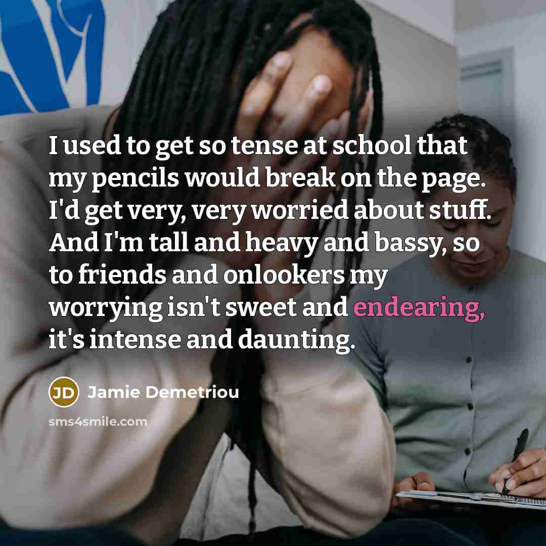 “I used to get so tense at school that my…” quote by Jamie Demetriou