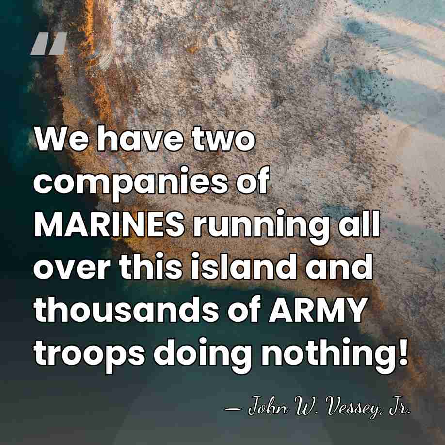We have two companies of MARINES running all over this island and&hellip; - John W. Vessey, Jr.