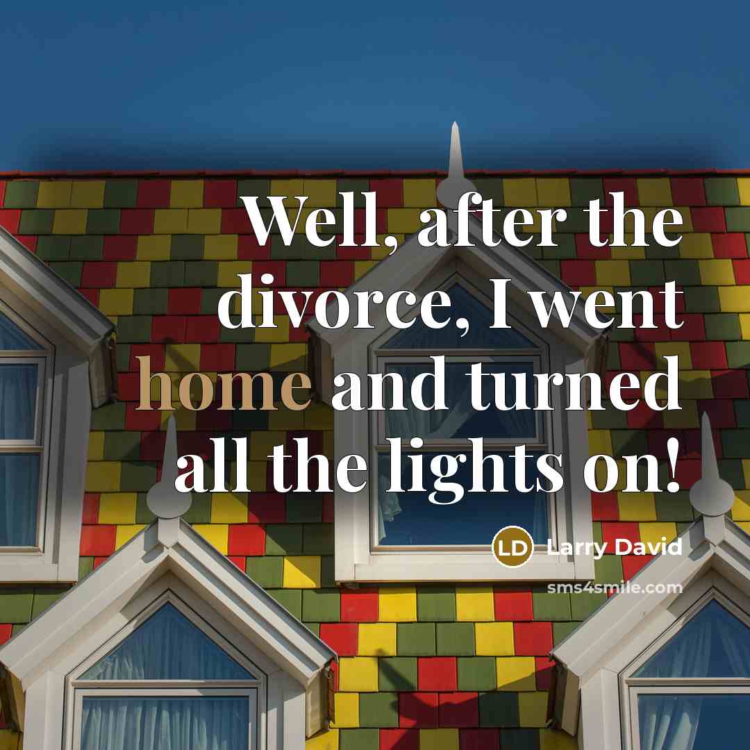 “Well, after the divorce, I went home and turned all…” quote by Larry David