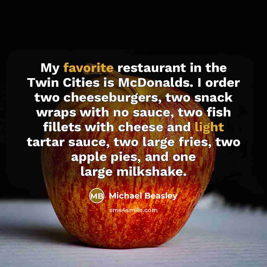 “My favorite restaurant in the Twin Cities is McDonalds. I…” quote by Michael Beasley