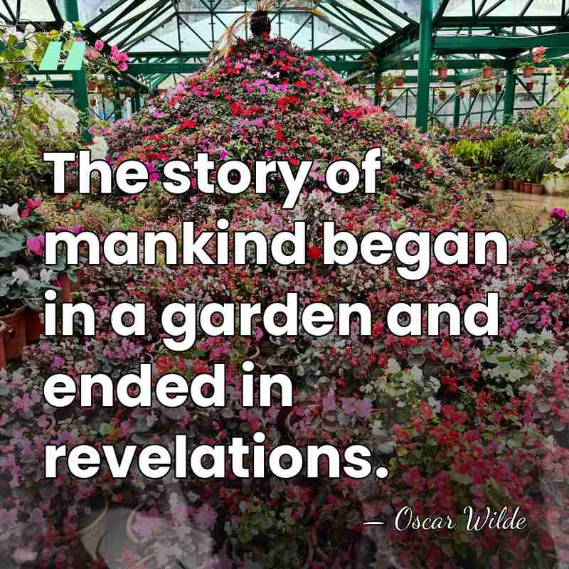 The story of mankind began in a garden and ended in revelations. - Oscar Wilde
