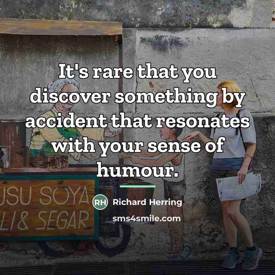 “It's rare that you discover something by accident that resonates…” quote by Richard Herring