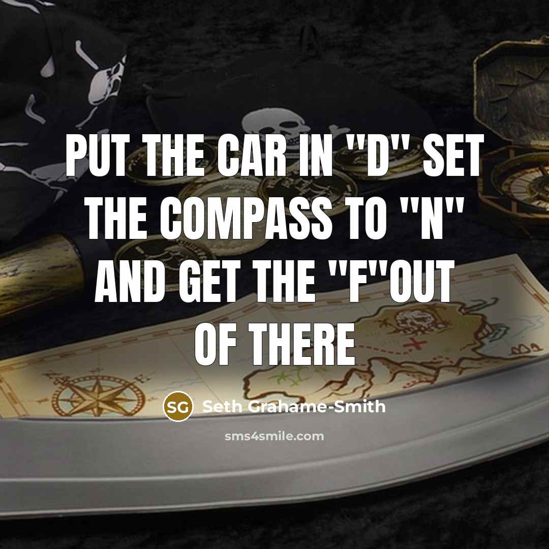 “put the car in "d" set the compass to "n"…” quote by Seth Grahame-Smith