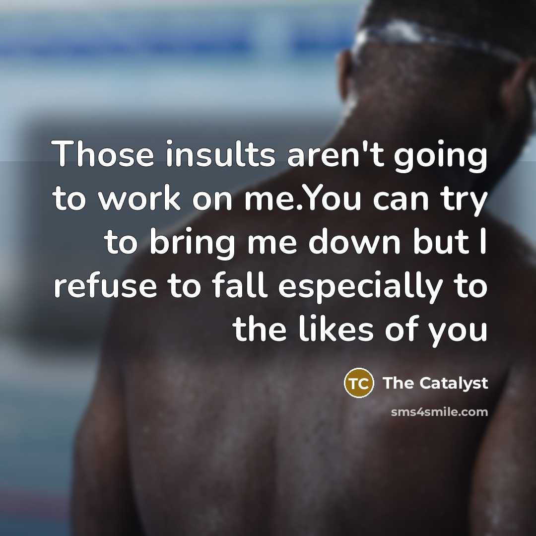“Those insults aren't going to work on me.You can try…” quote by The Catalyst
