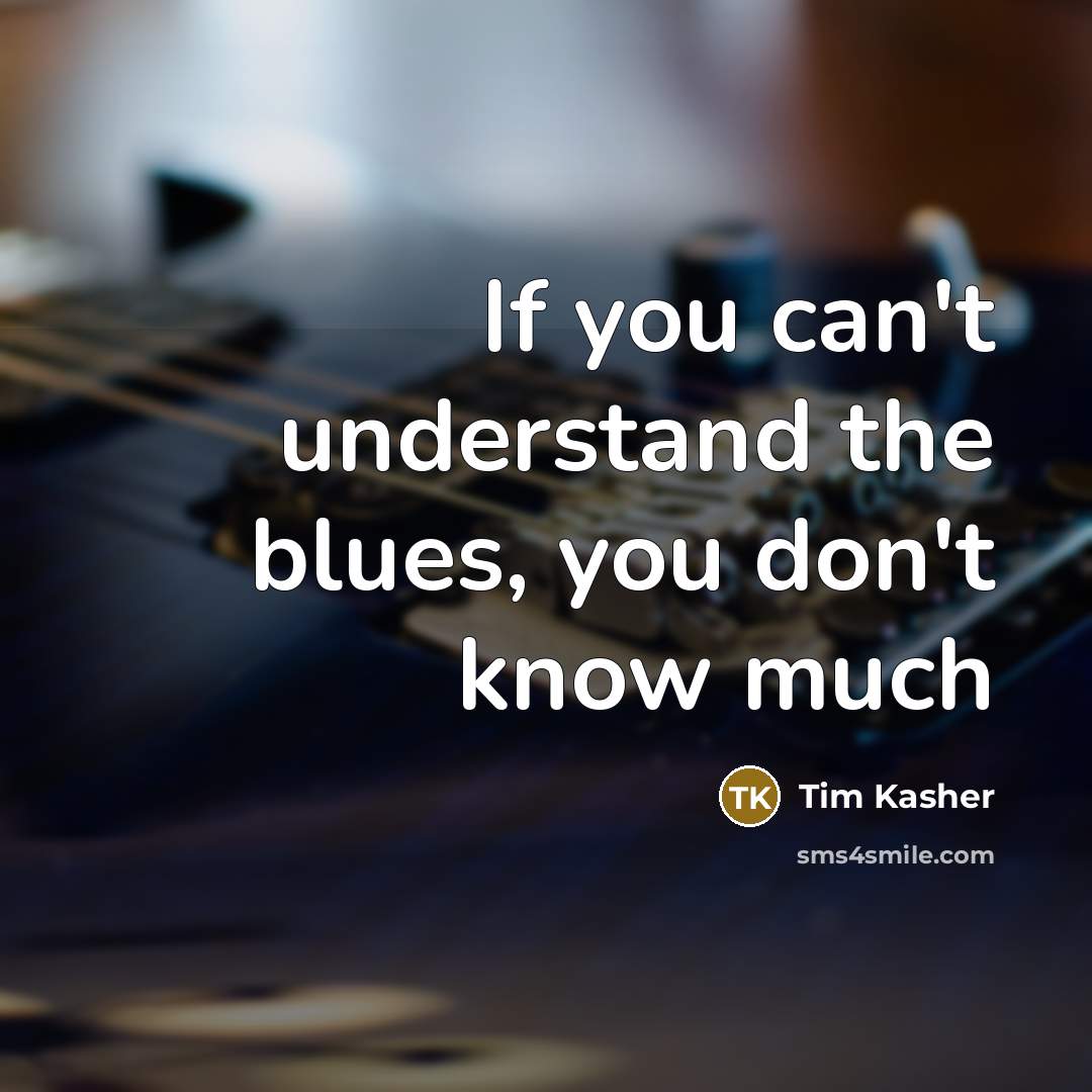“If you can't understand the blues, you don't know much…” quote by Tim Kasher